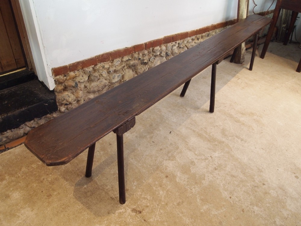 Bench settle rare primitive Pine Yorkshire c1820 View III