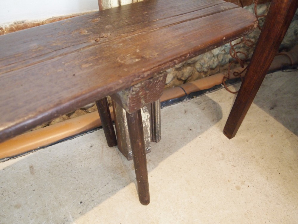 Bench settle rare primitive Pine Yorkshire c1820 View VII
