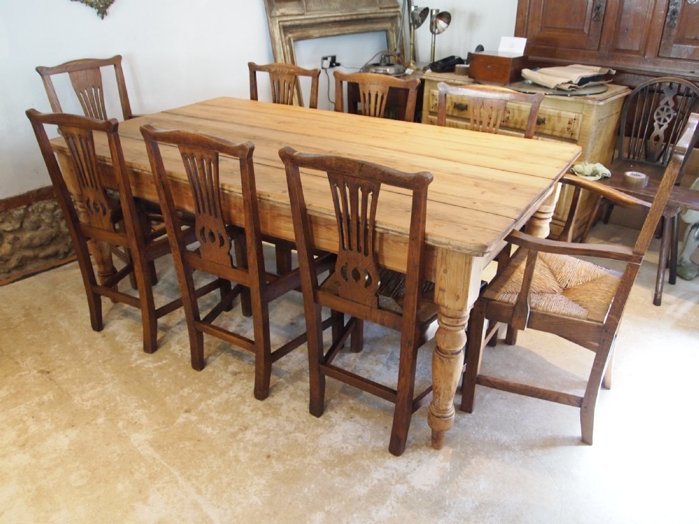 Table refectory dining farmhouse Victorian Pine c1880 View II