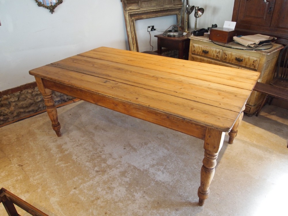 Table refectory dining farmhouse Victorian Pine c1880 View III