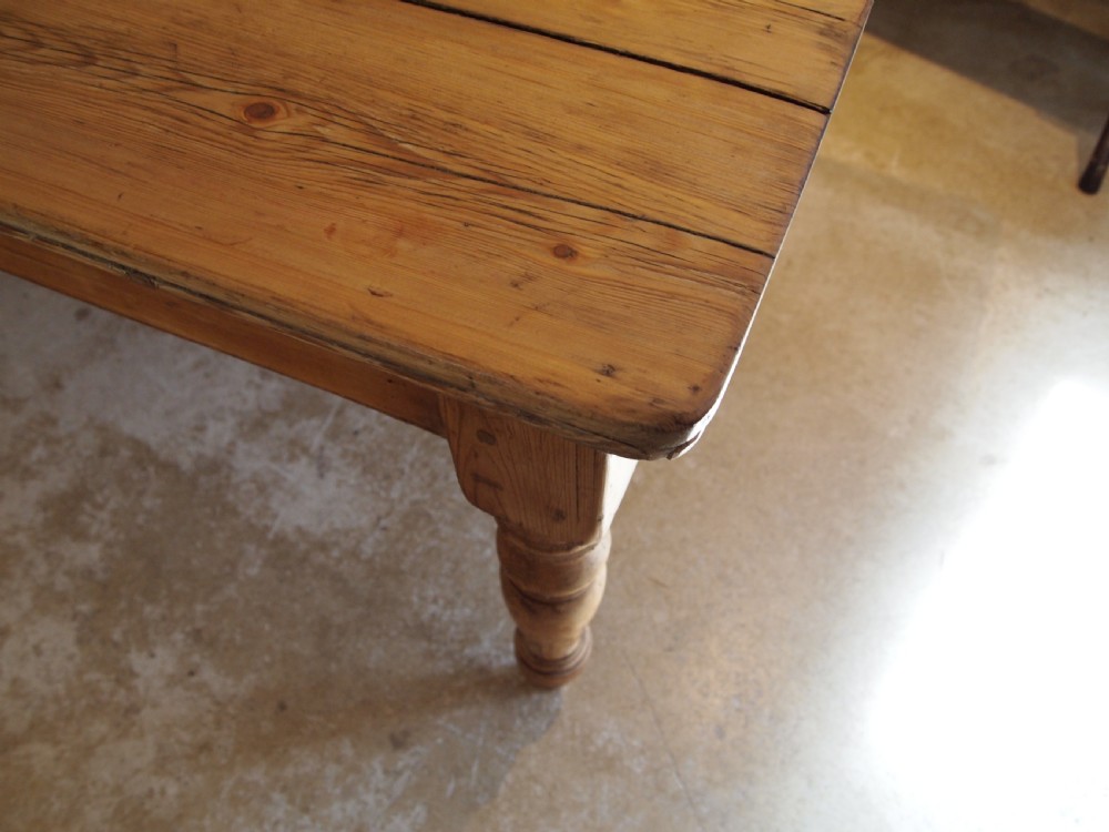 Table refectory dining farmhouse Victorian Pine c1880 View IV