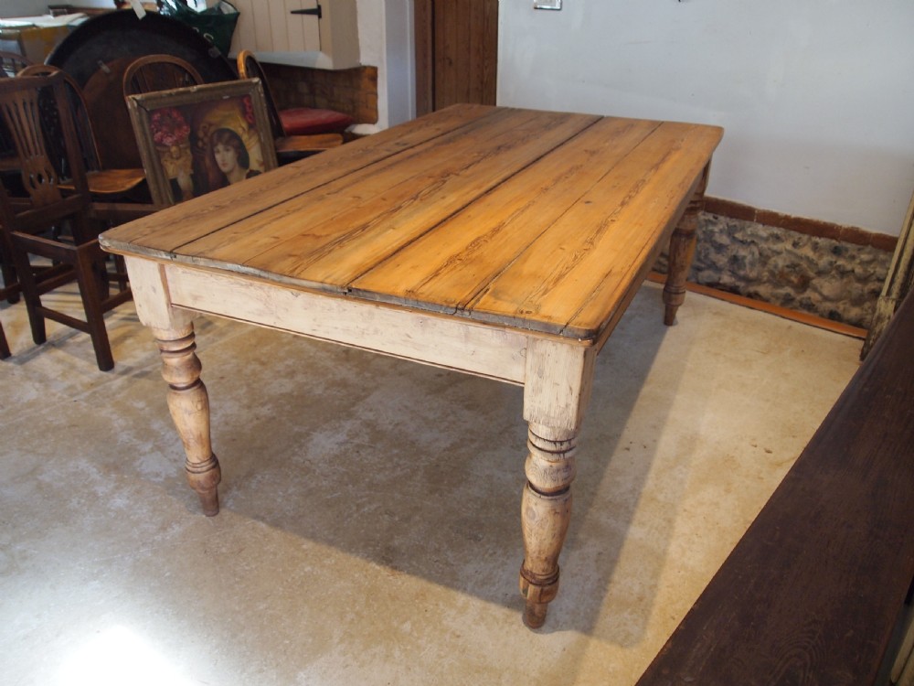 Table refectory dining farmhouse Victorian Pine c1880 View V