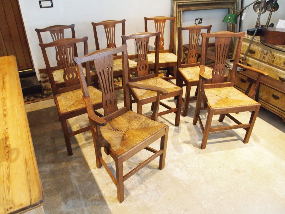 Chairs rare set of George III Oak kitchen dining Clarkson Wolverhampton c1800