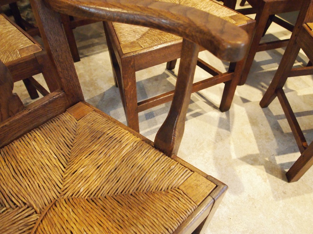 Chairs rare set of George III Oak kitchen dining Clarkson Wolverhampton c1800 View II