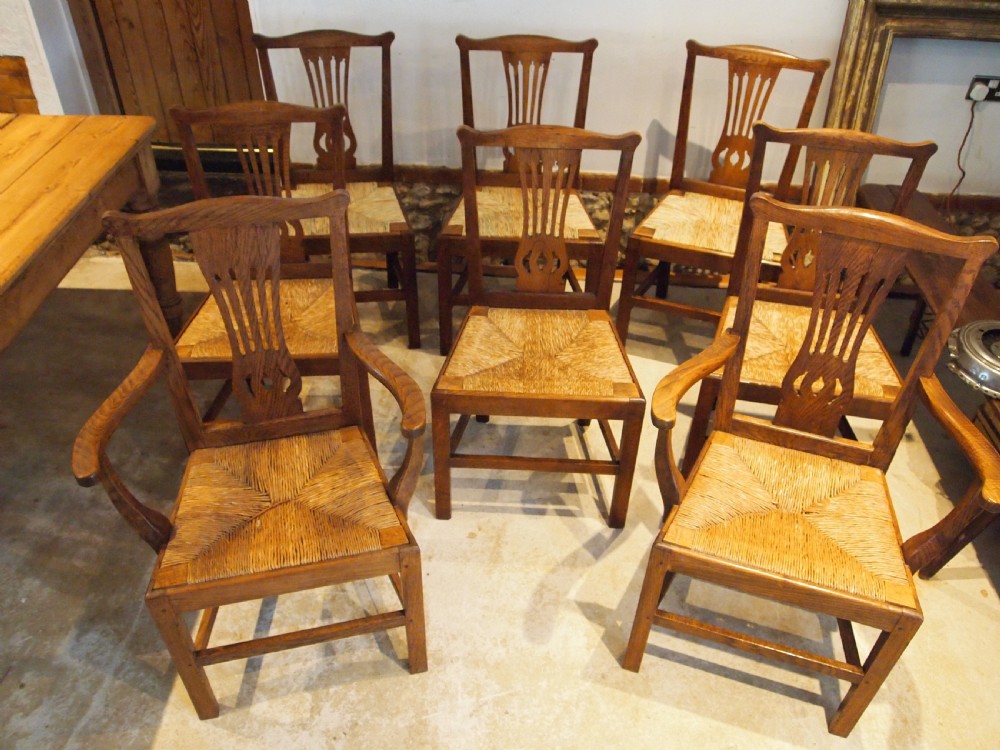 Chairs rare set of George III Oak kitchen dining Clarkson Wolverhampton c1800 View VII
