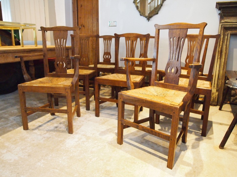 Chairs rare set of George III Oak kitchen dining Clarkson Wolverhampton c1800 View XI