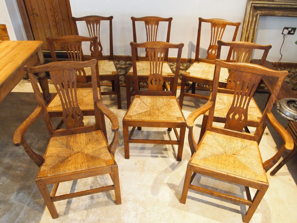 Chairs rare set of George III Oak kitchen dining Clarkson Wolverhampton c1800 View XIV
