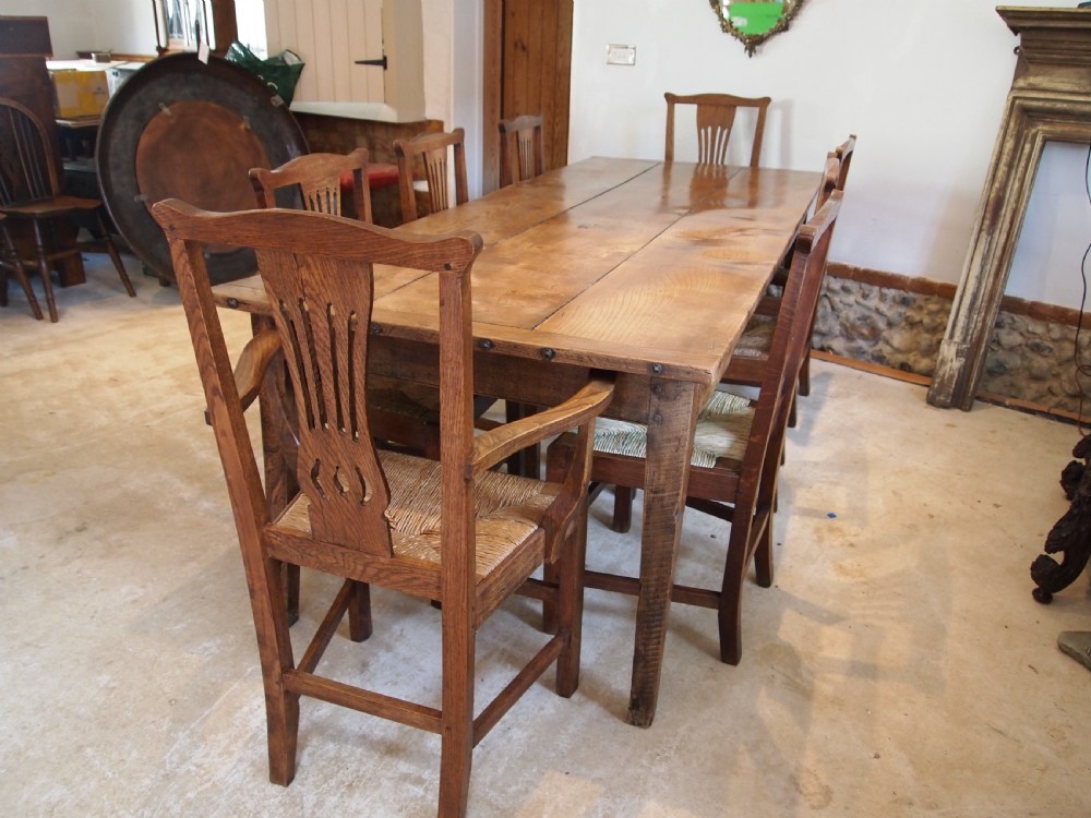 Chairs rare set of George III Oak kitchen dining Clarkson Wolverhampton c1800 View XV