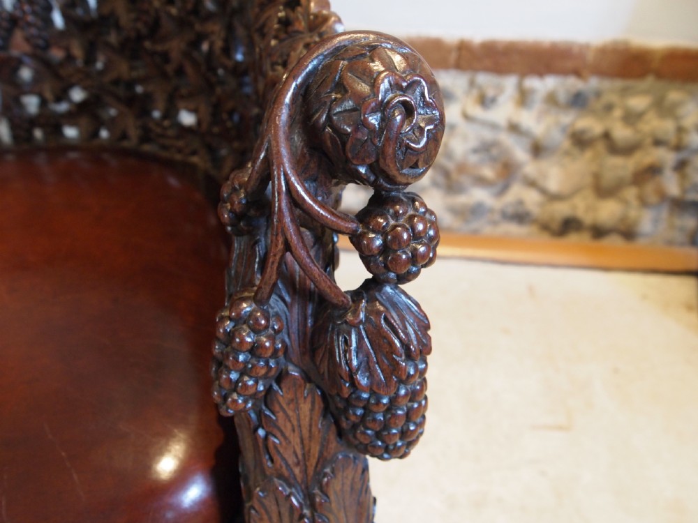Chair 'the finest' Burmese easy chair Victorian period c1880 View V