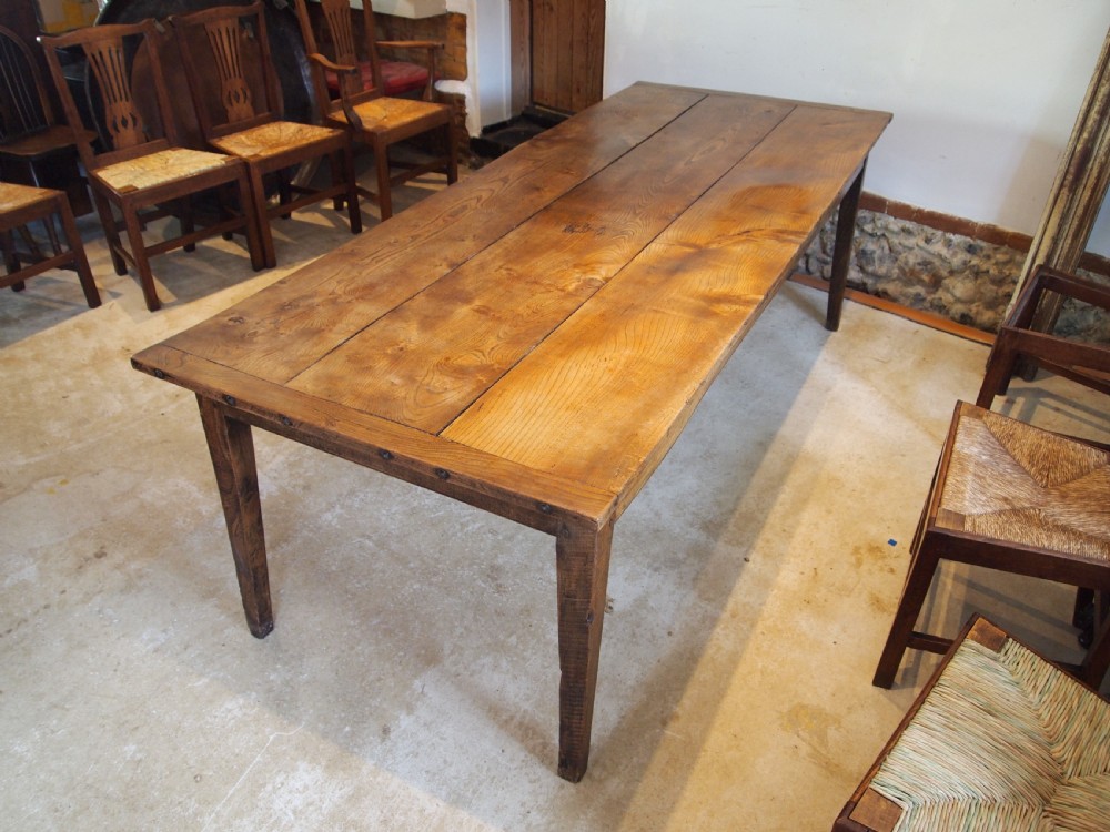 Table French Elm refectory dining farmhouse c1900