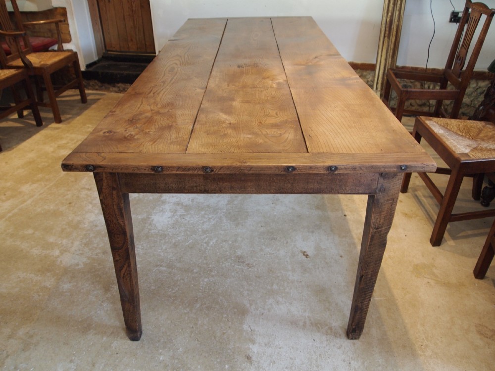 Table French Elm refectory dining farmhouse c1900 View II