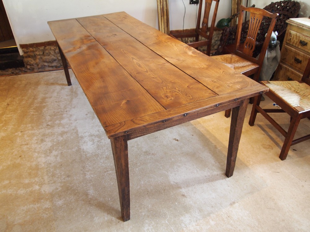 Table French Elm refectory dining farmhouse c1900 View V