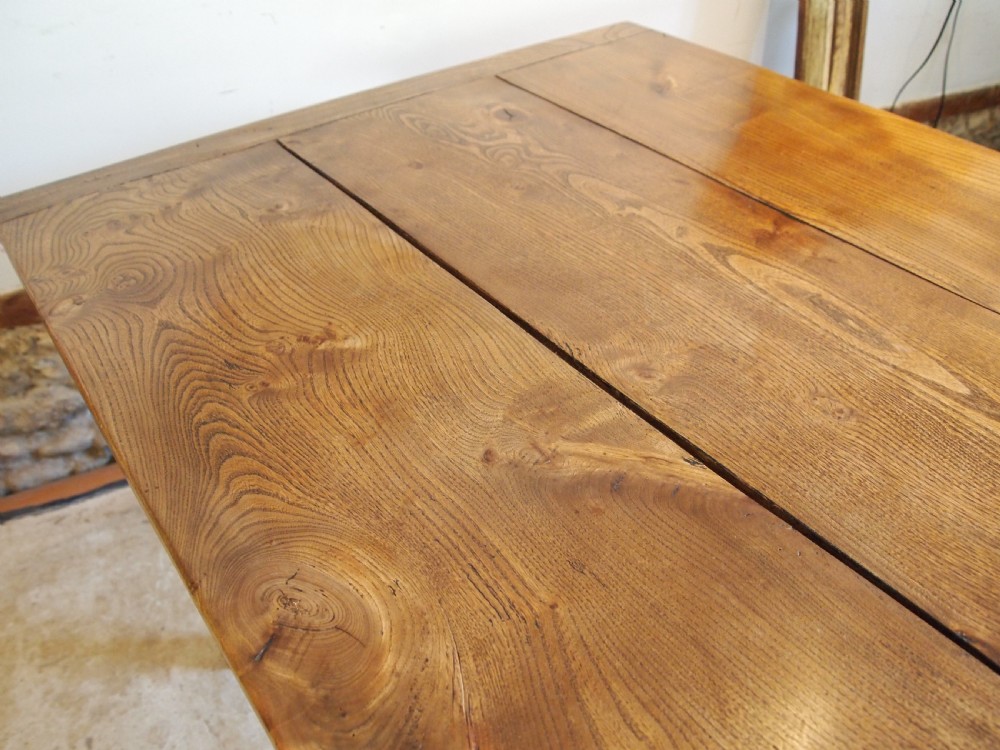 Table French Elm refectory dining farmhouse c1900 View VII