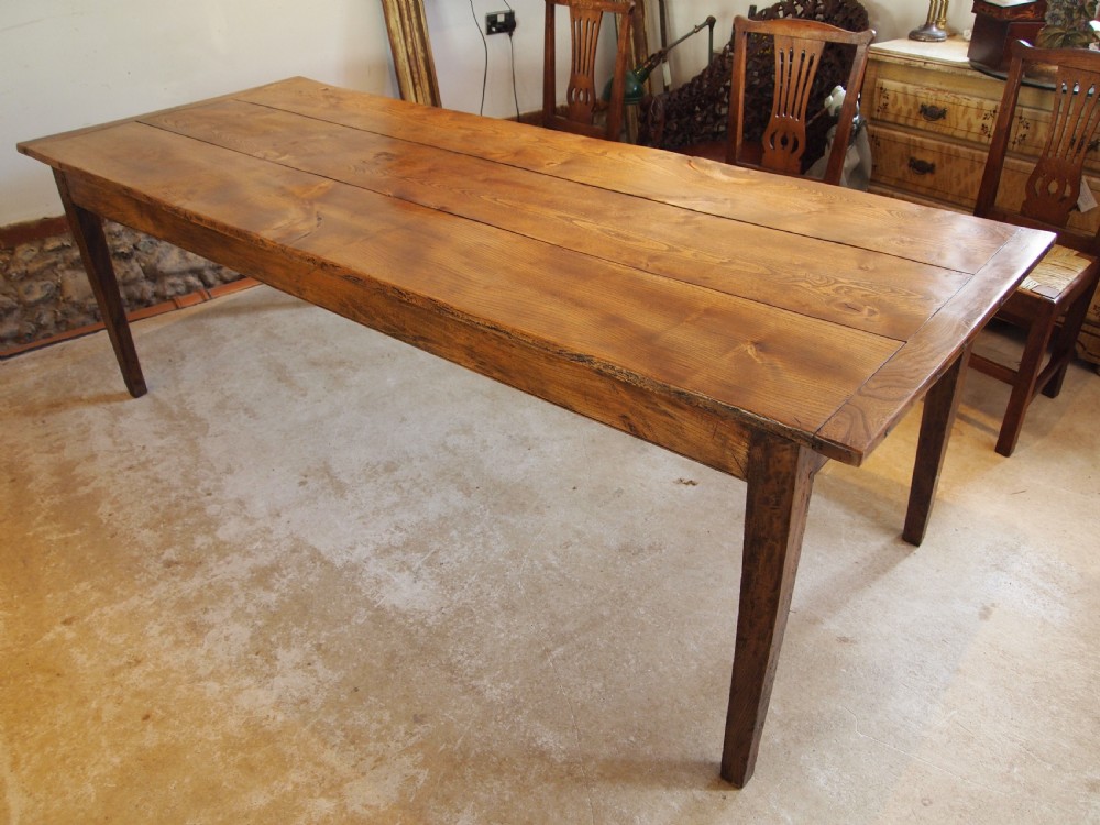 Table French Elm refectory dining farmhouse c1900 View IX