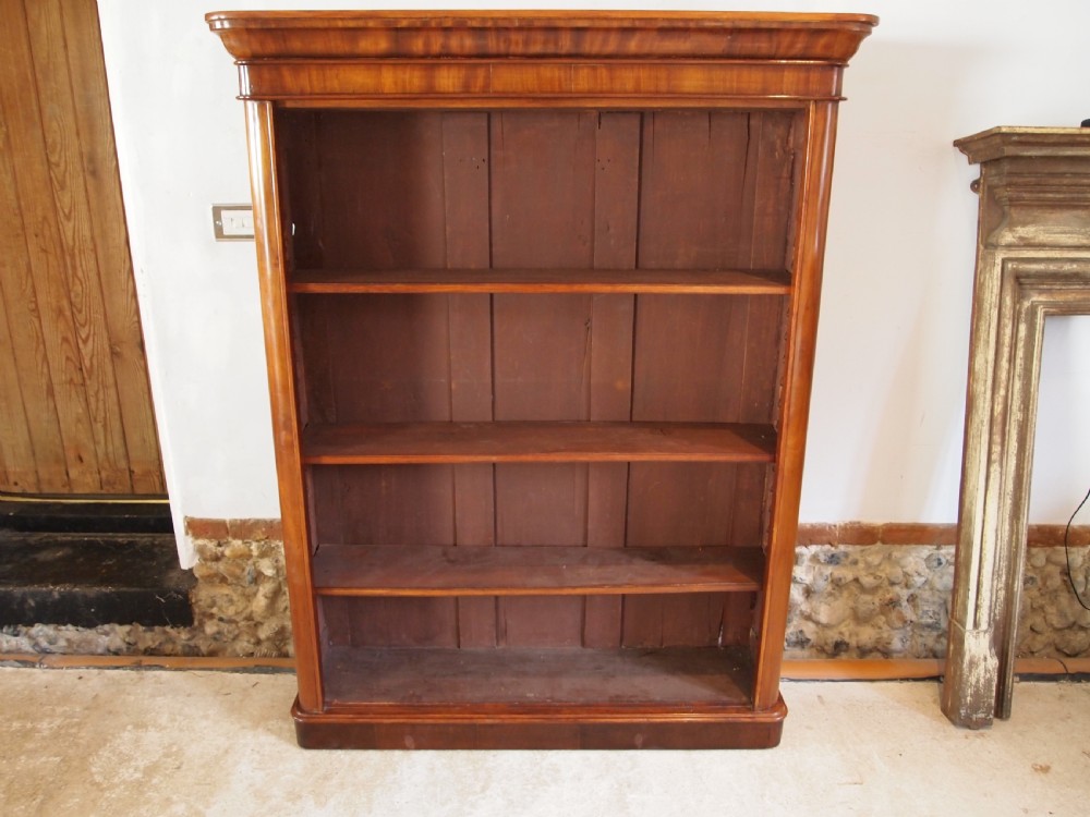 Bookcase early Victorian Mahogany adjustable shelves c1840 View V