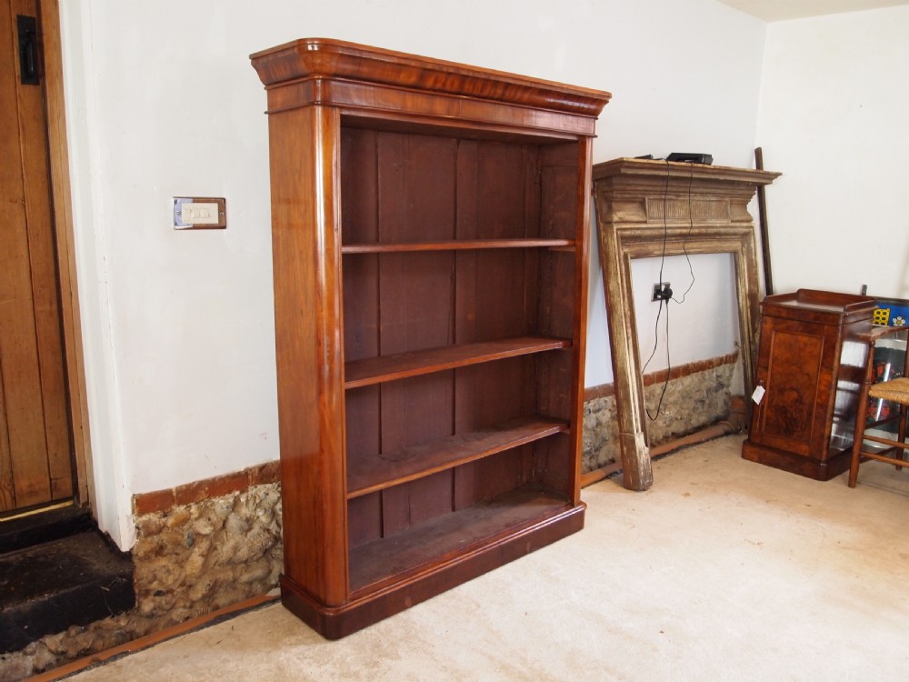Bookcase early Victorian Mahogany adjustable shelves c1840 View XI