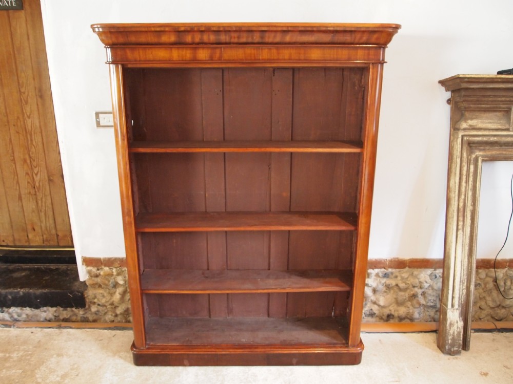Bookcase early Victorian Mahogany adjustable shelves c1840 View XII