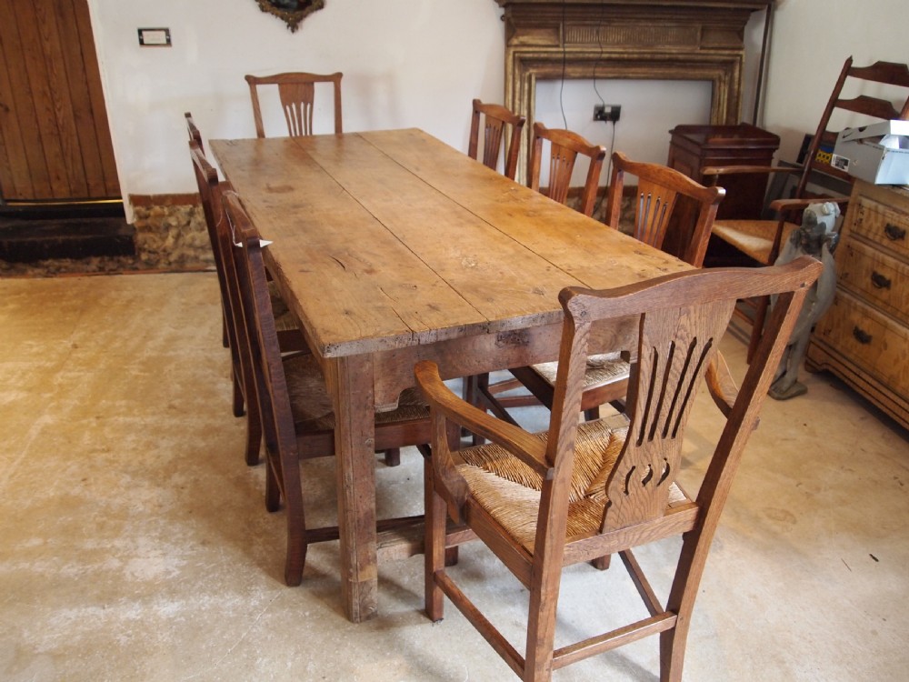 Table rare refectory farmhouse Welsh Elm George III c1780 View II