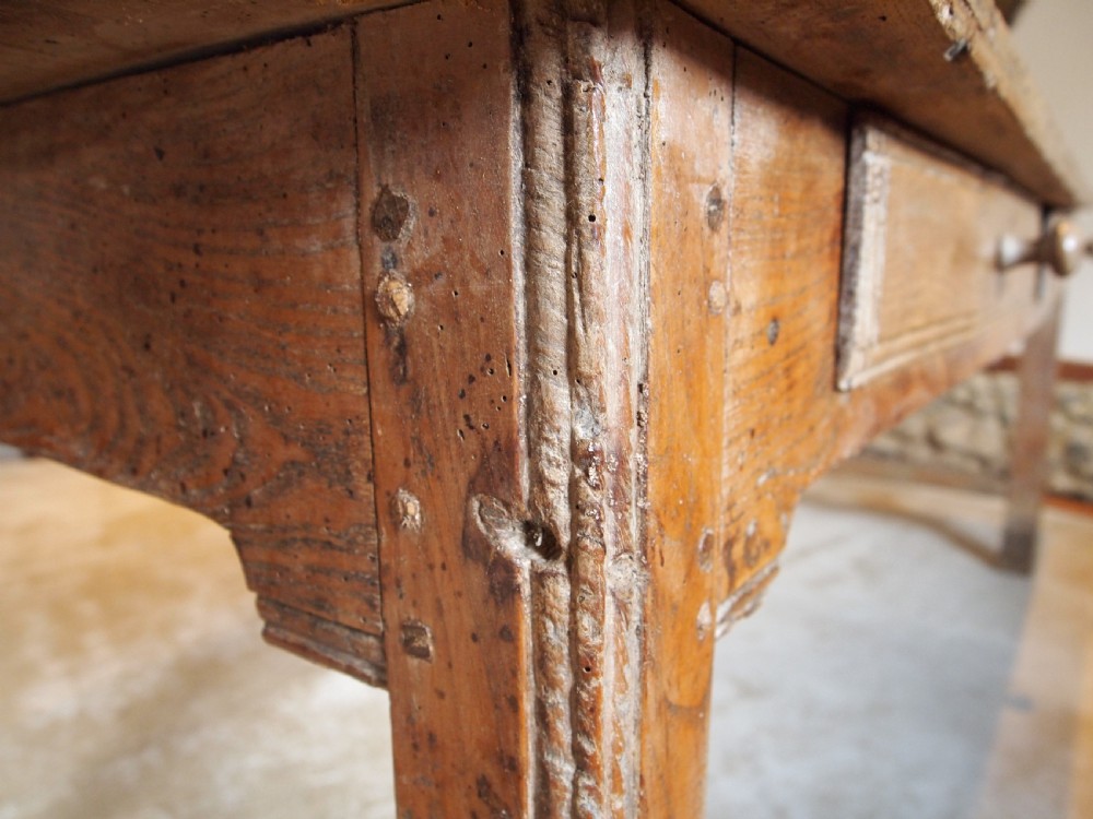 Table rare refectory farmhouse Welsh Elm George III c1780 View IV