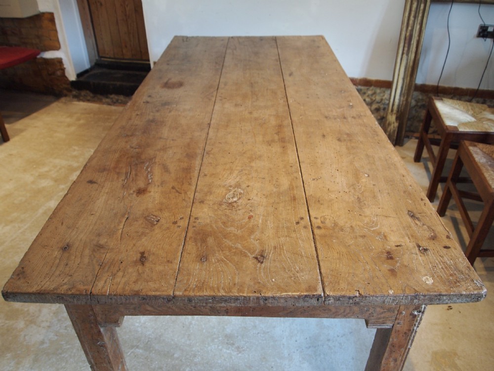 Table rare refectory farmhouse Welsh Elm George III c1780 View V