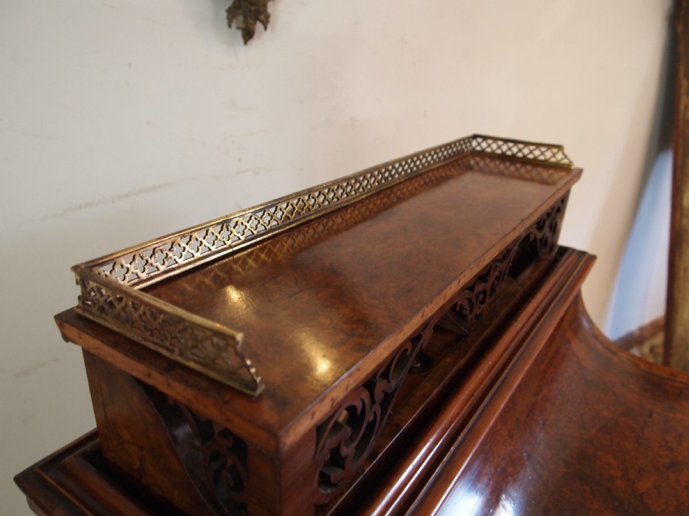 Davenport desk finest quality Piano top Burr Walnut c1860 View VII