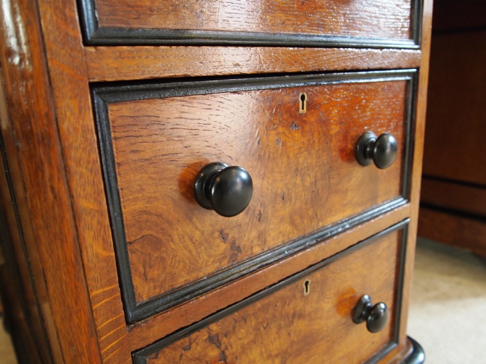 Desk rare Pollard and burr Oak Victorian stunning c1850 View V