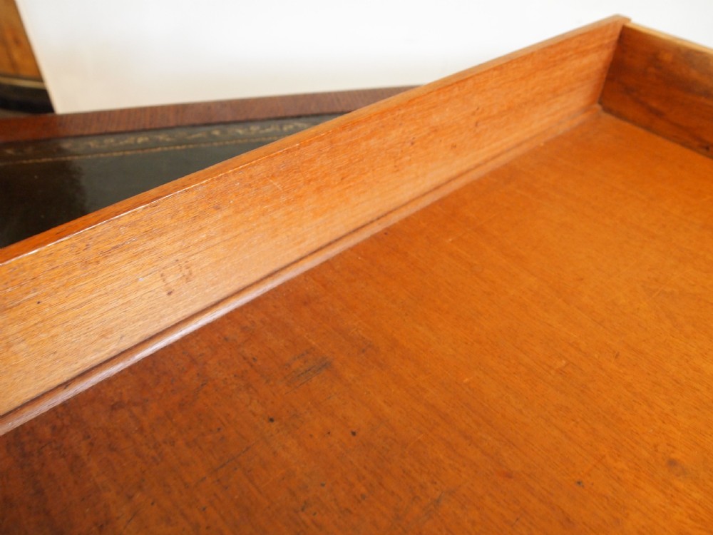 Desk rare Pollard and burr Oak Victorian stunning c1850 View XIV