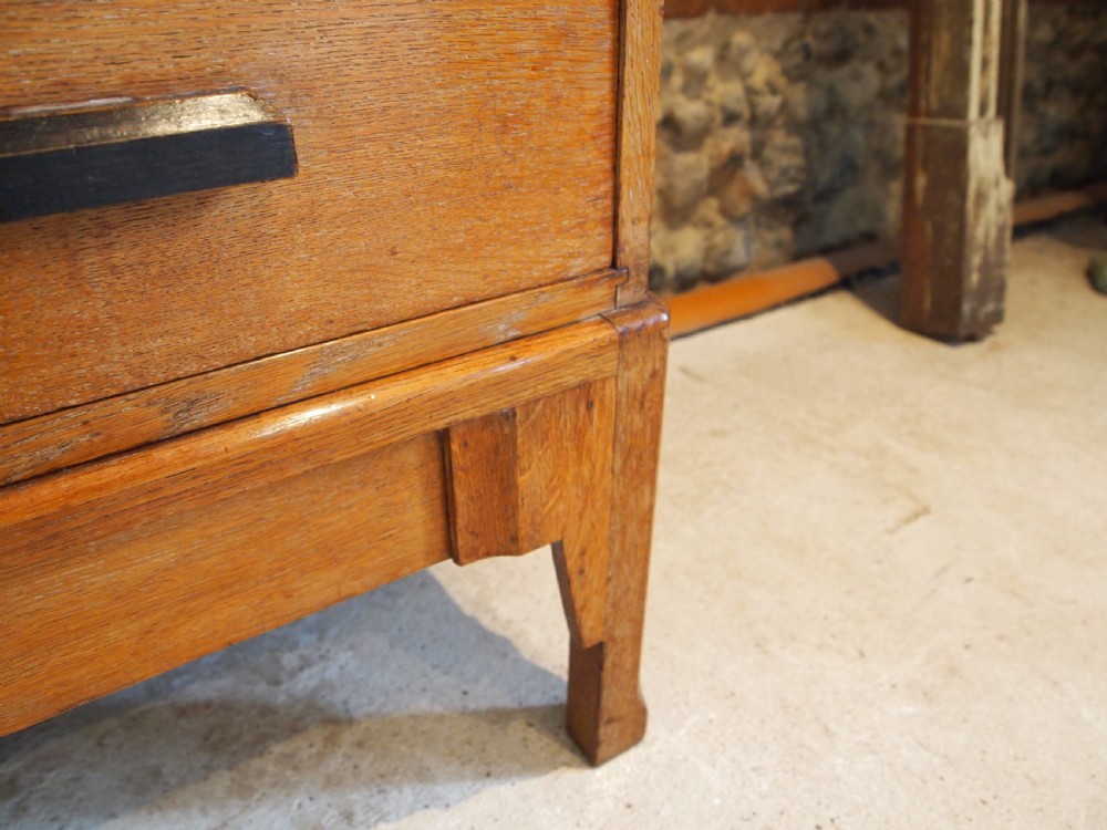 Bureau Limed Oak Art Deco manner of Heals c1920 View III