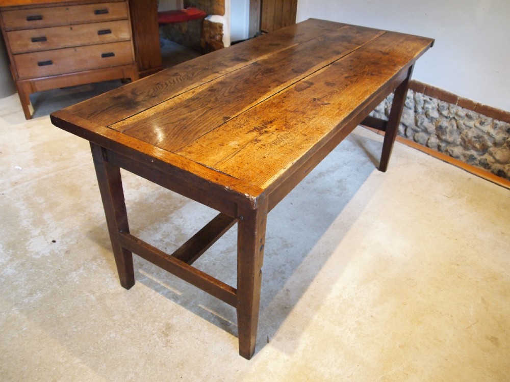 Table rare stunning George III Oak refectory farmhouse dining c1800 View II