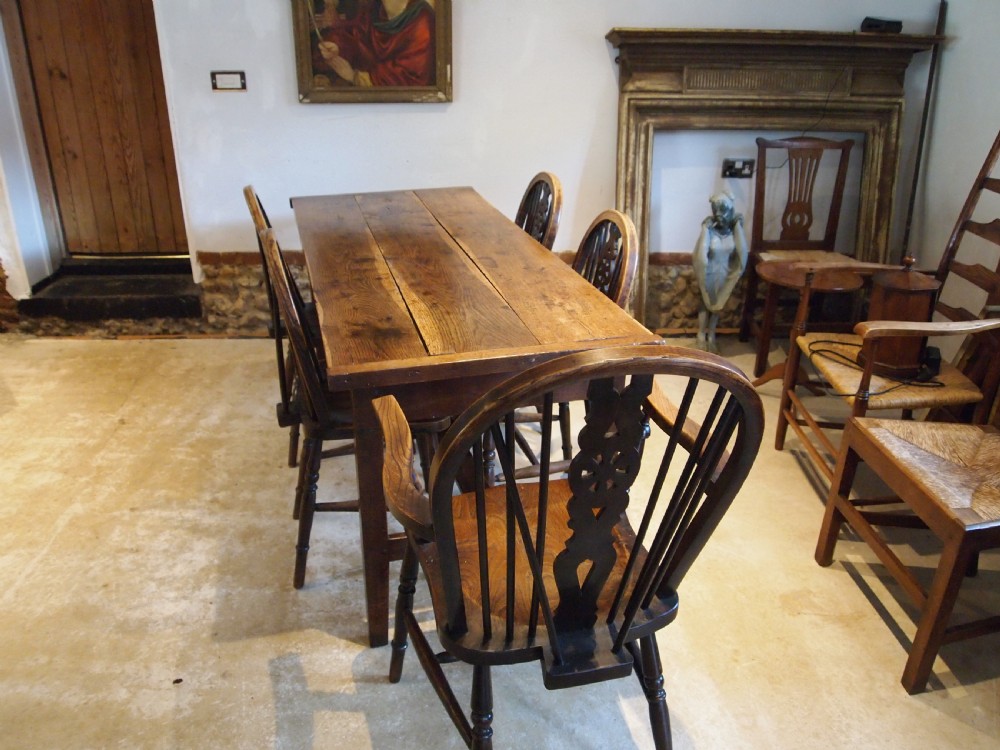 Table rare stunning George III Oak refectory farmhouse dining c1800 View VII