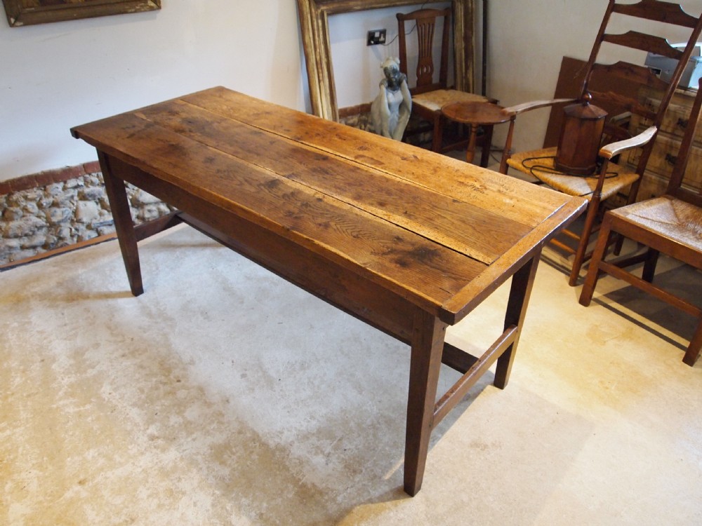 Table rare stunning George III Oak refectory farmhouse dining c1800 View XI