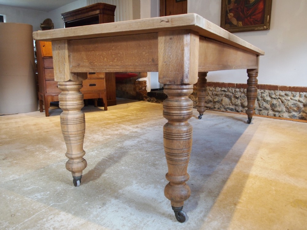Table fantastic Edwardian Oak scrub top refectory farmhouse dining c1900 View III