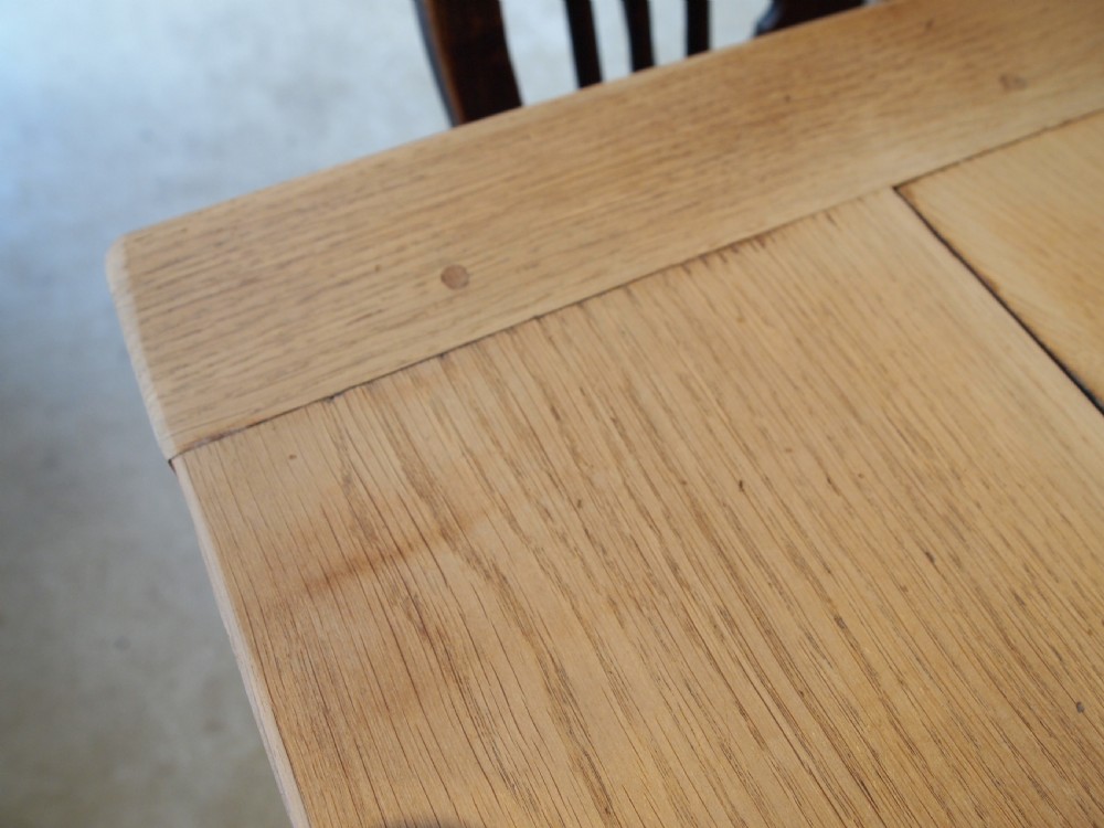 Table fantastic Edwardian Oak scrub top refectory farmhouse dining c1900 View V