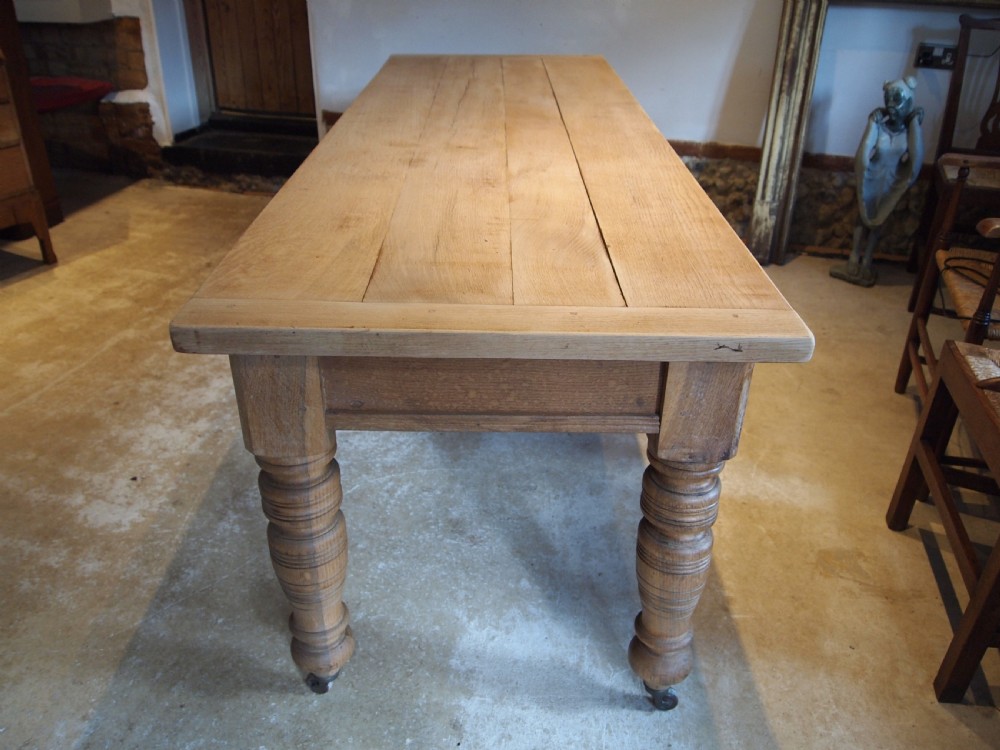 Table fantastic Edwardian Oak scrub top refectory farmhouse dining c1900 View VII