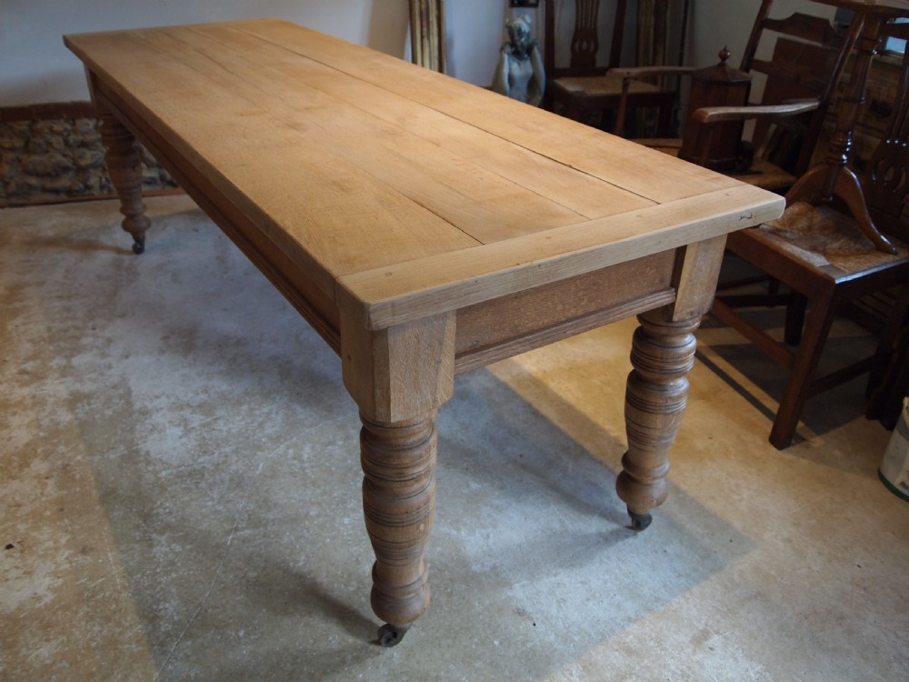 Table fantastic Edwardian Oak scrub top refectory farmhouse dining c1900 View IX