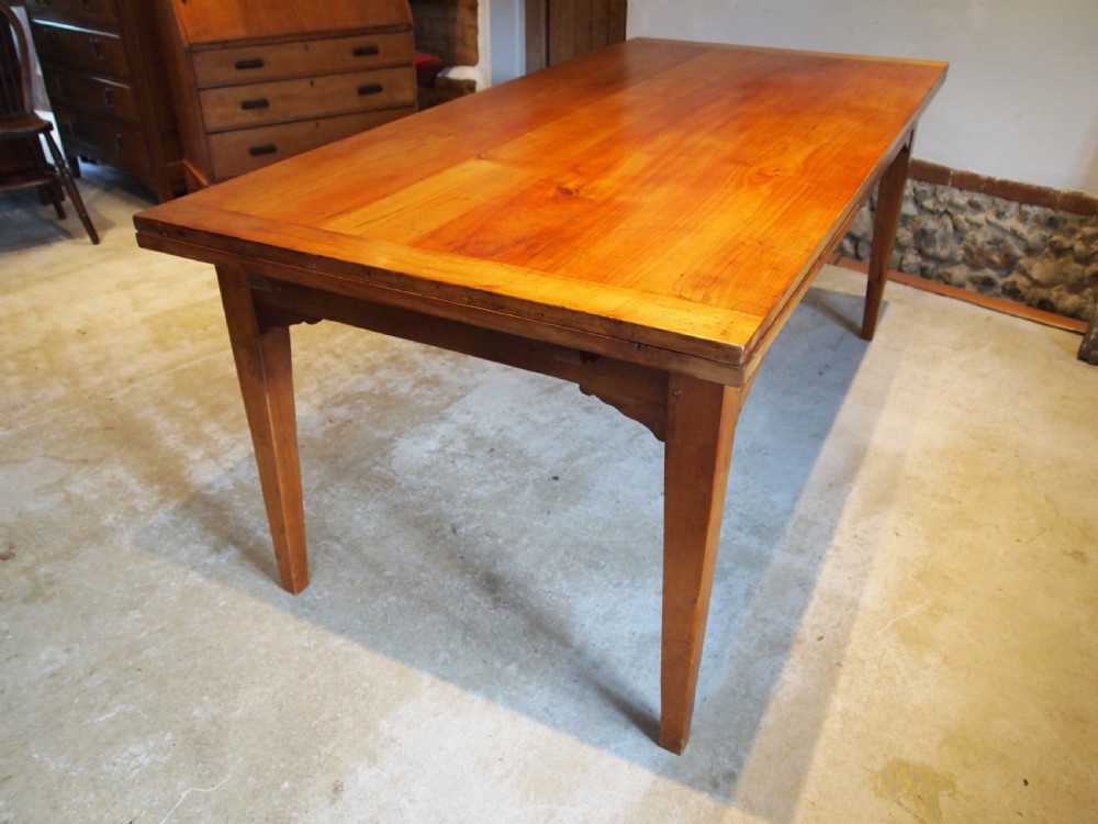 Table rare extending refectory farmhouse French Cherrywood c1890 View II