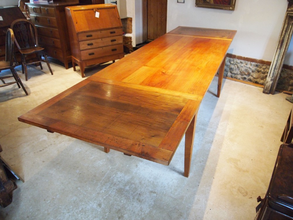 Table rare extending refectory farmhouse French Cherrywood c1890 View III