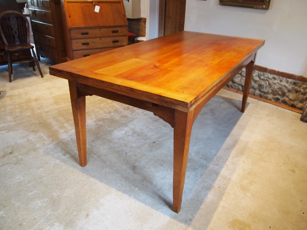 Table rare extending refectory farmhouse French Cherrywood c1890 View V