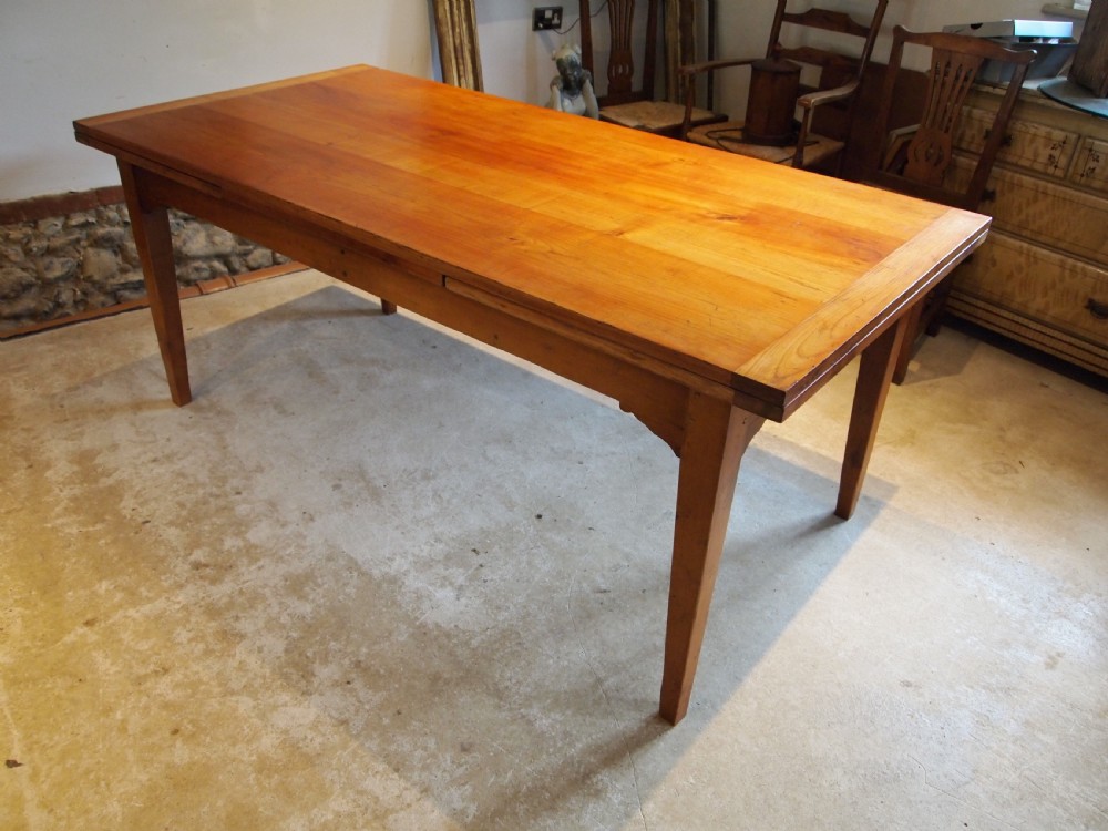Table rare extending refectory farmhouse French Cherrywood c1890 View IX