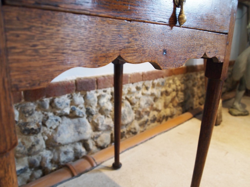 Table hall lamp side wonderful George II Oak lowboy c1740 View X