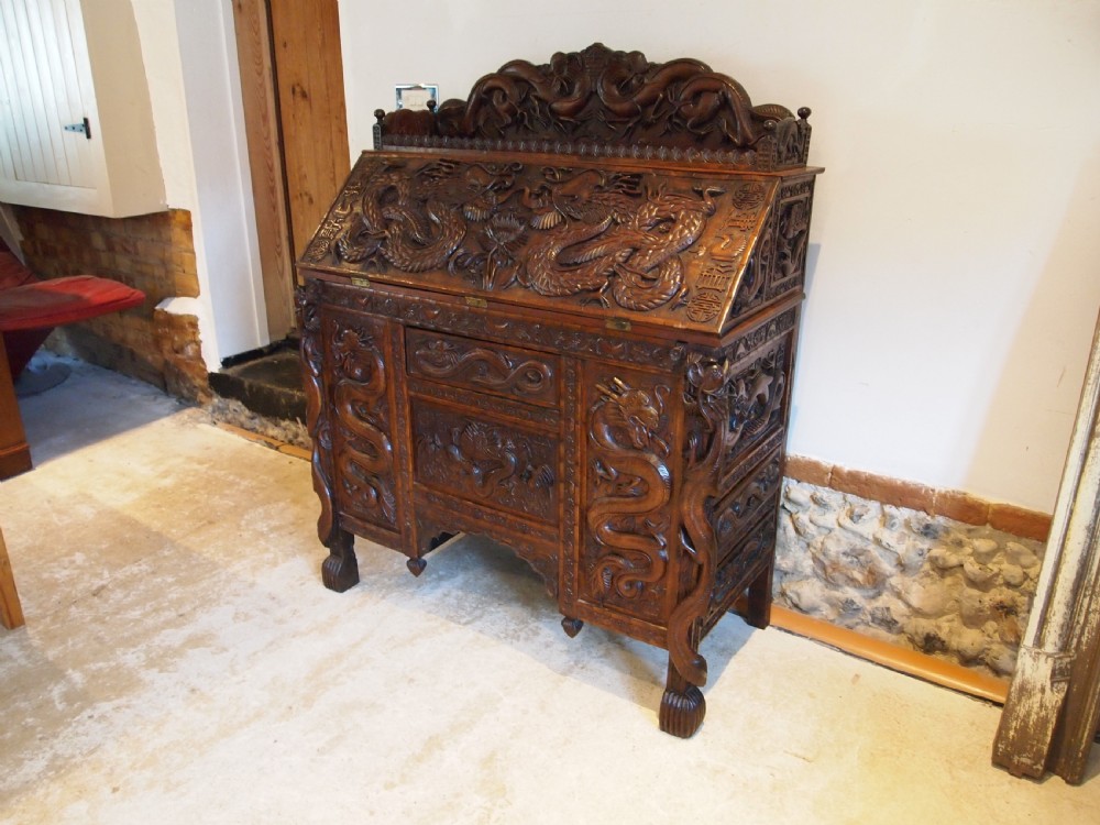 Bureau stunning Chinese desk bureau Huali 19th century c1890 View II