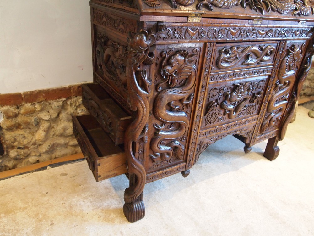 Bureau stunning Chinese desk bureau Huali 19th century c1890 View XIII