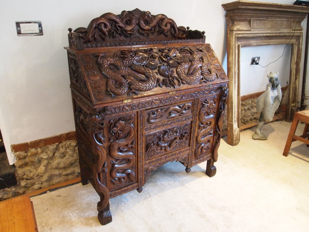 Bureau stunning Chinese desk bureau Huali 19th century c1890 View XIV