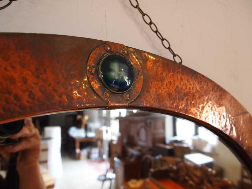 Mirror Liberty and Co Arts and Crafts Copper enamel Ruskin c1900 View V