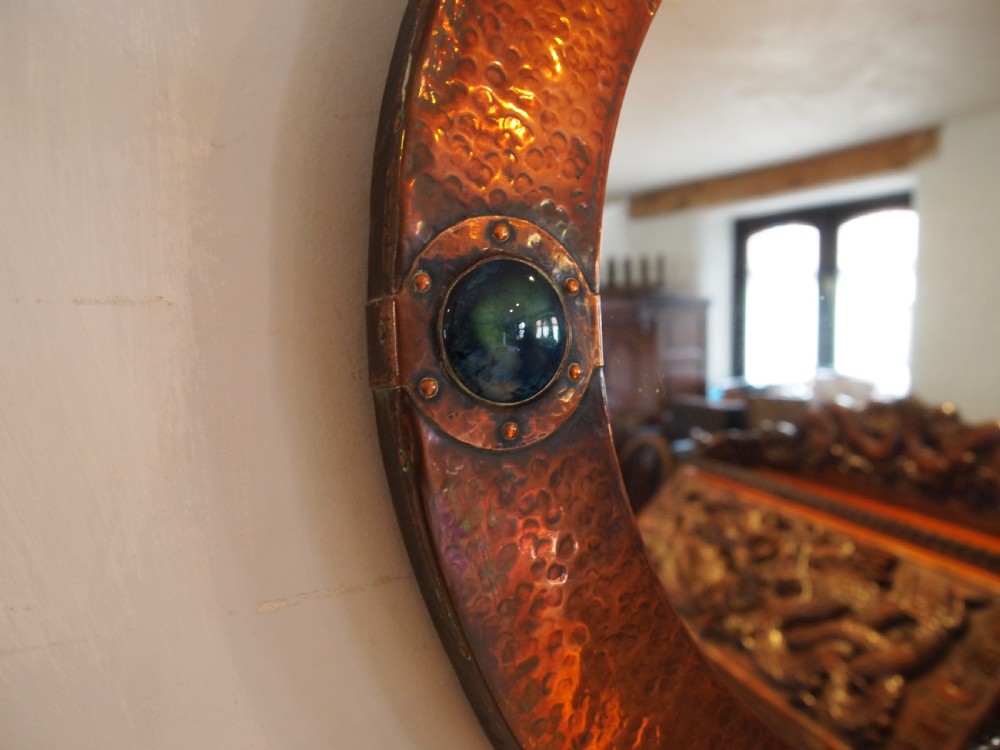 Mirror Liberty and Co Arts and Crafts Copper enamel Ruskin c1900 View VII