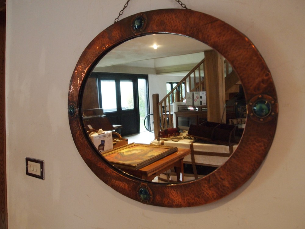 Mirror Liberty and Co Arts and Crafts Copper enamel Ruskin c1900 View IX