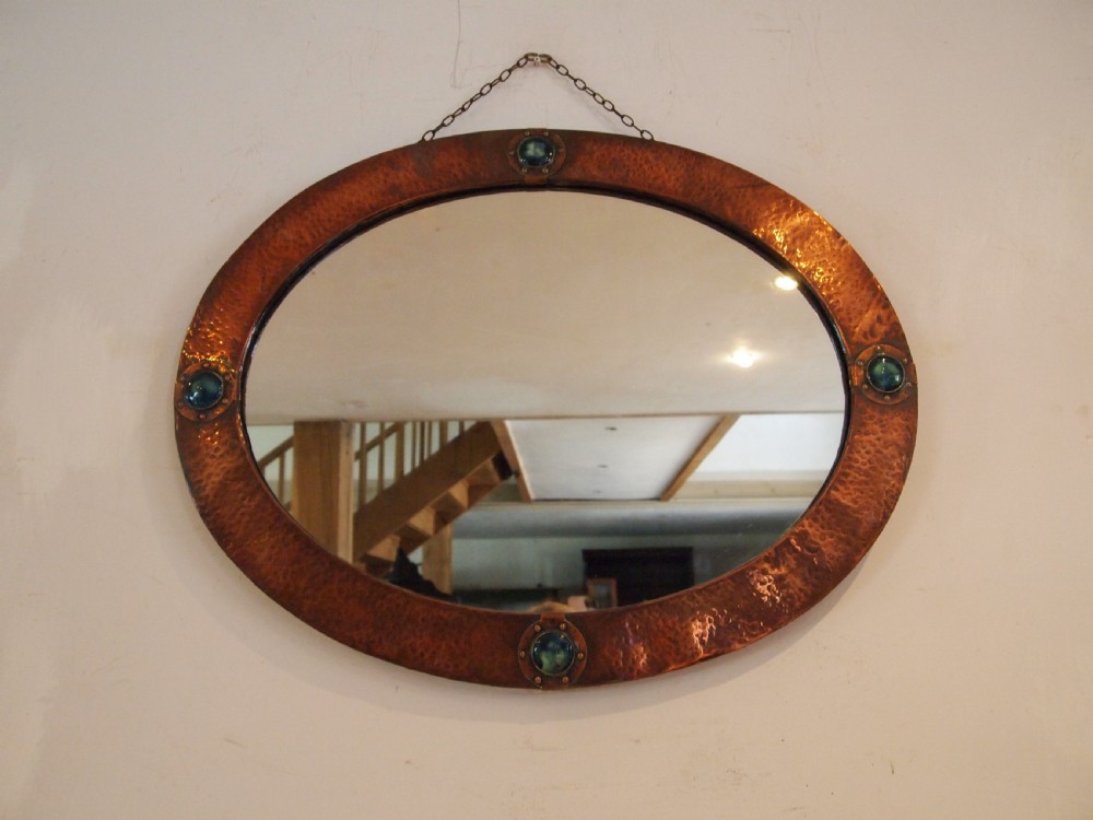 Mirror Liberty and Co Arts and Crafts Copper enamel Ruskin c1900 View X
