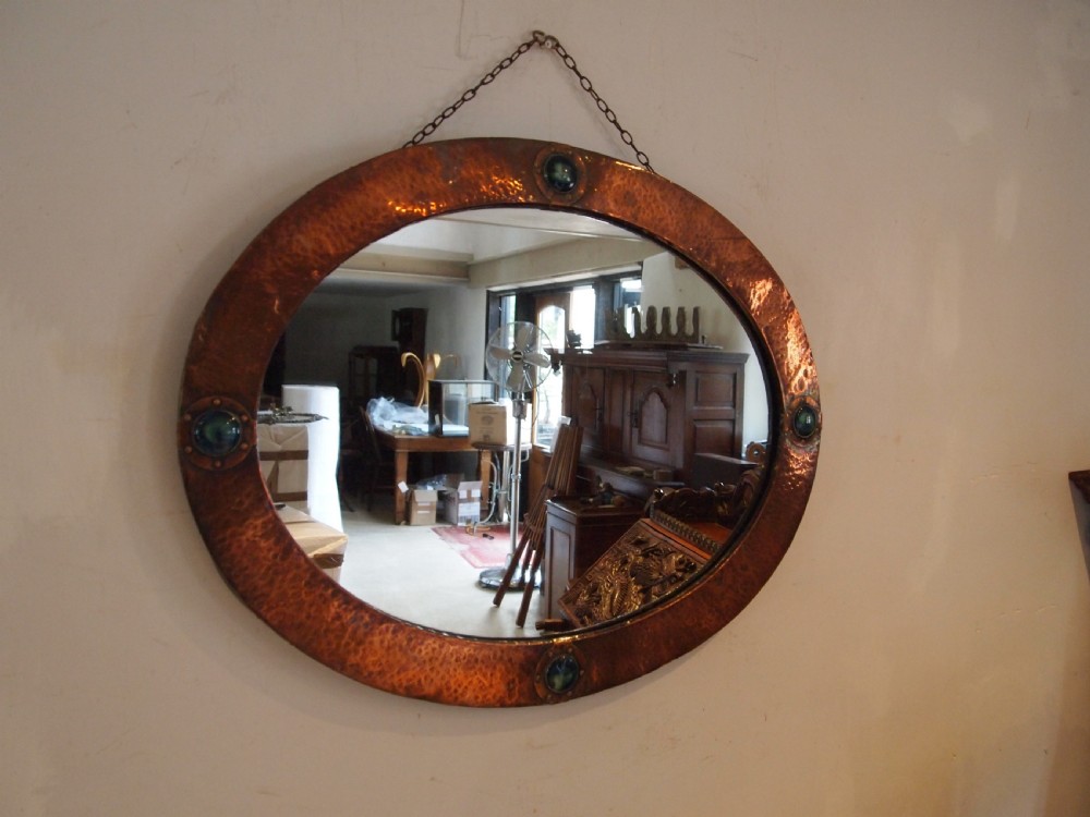 Mirror Liberty and Co Arts and Crafts Copper enamel Ruskin c1900 View XI