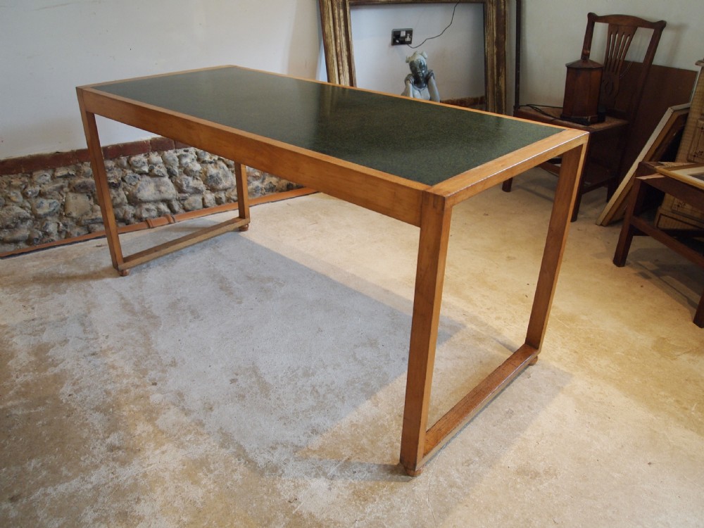 Desk Art deco manner of Heals modernist Beech c1930
