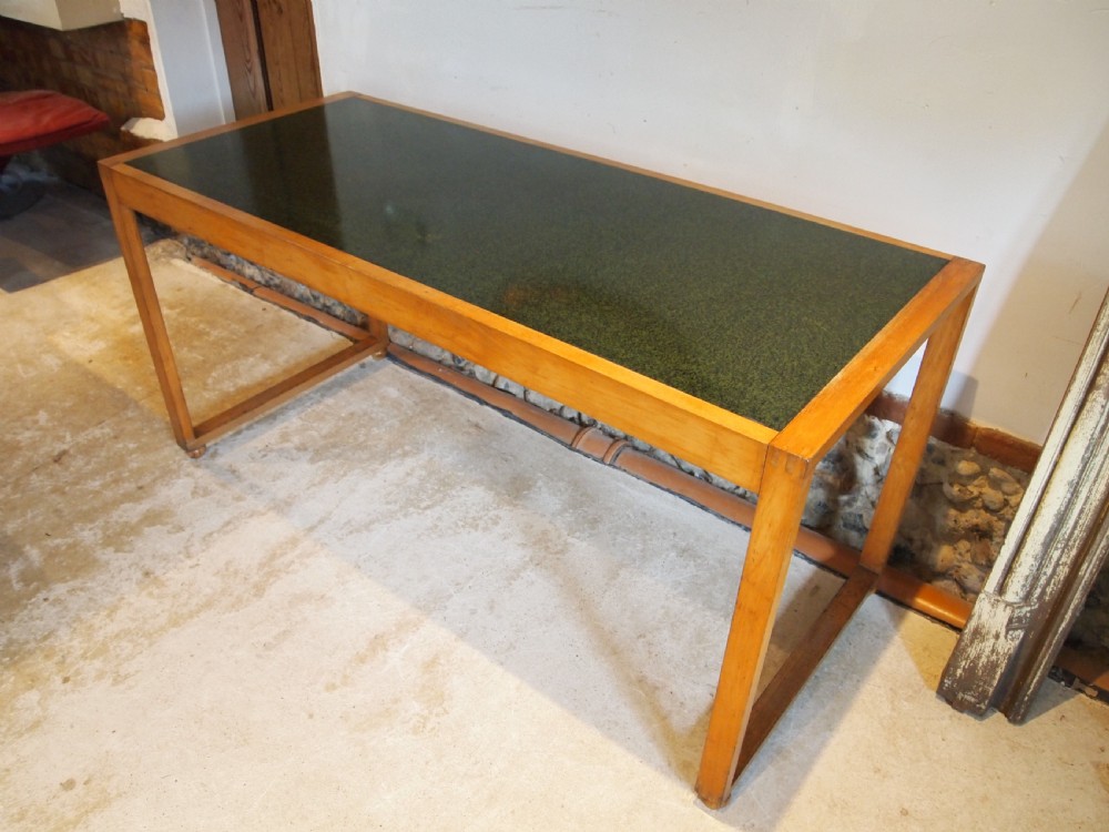 Desk Art deco manner of Heals modernist Beech c1930 View V